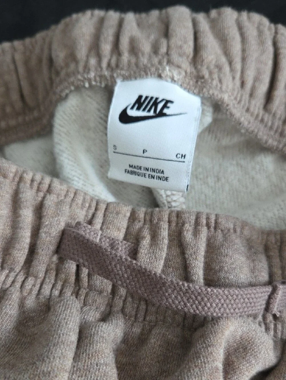 Nike Brown Fleece Joggers with White Swoosh